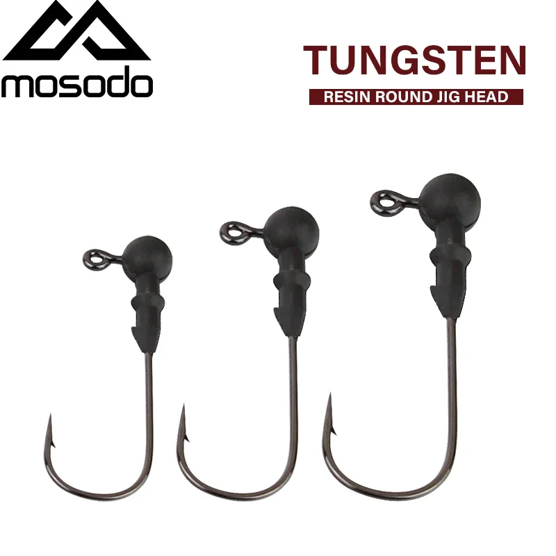 Mosodo Tungsten Fishing Hooks Lure Jig Head Hook 1.8g3.5g5.3g7.2g Tungsten Crank Hooks Pike Bass Swimbait Fishhooks Accessories