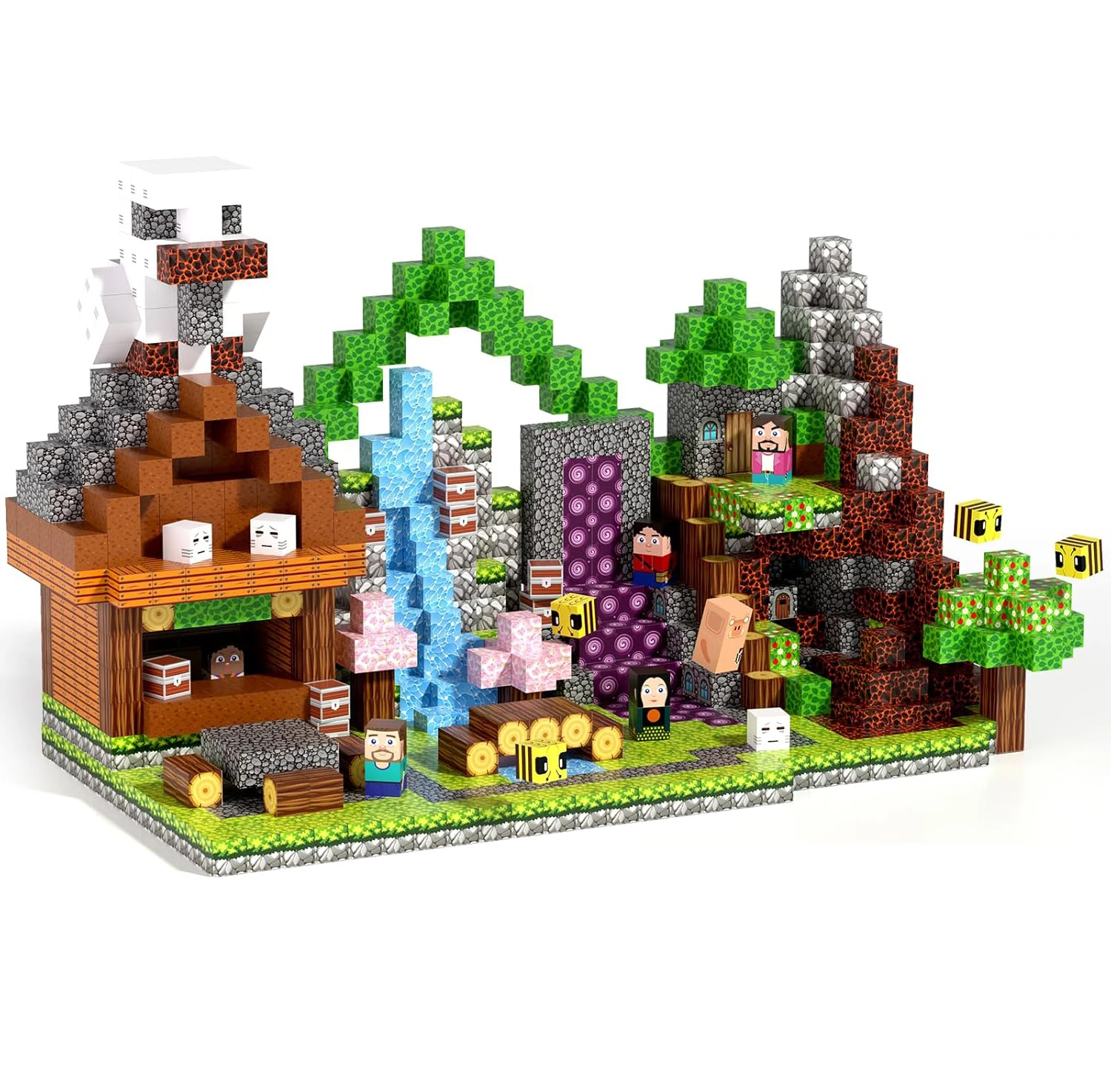 

1 шт. случайные 100 шт. 2025 магнитных блоков. Яркие цвета, свободное здание для STEM-строительных игровых навыков. Качественный праздничный подарок.