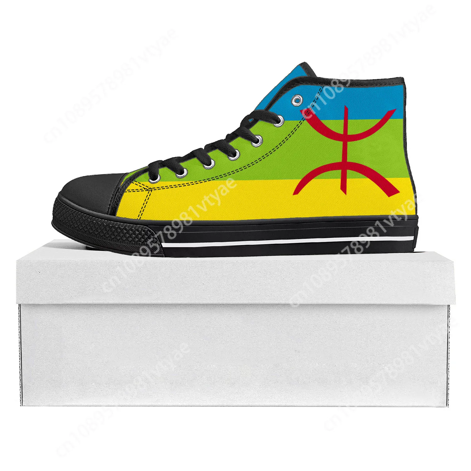 

Berber Flag Pop High Top High Quality Sneakers Mens Womens Teenager Canvas Sneaker Berber Casual Couple Shoes Custom Shoe Black