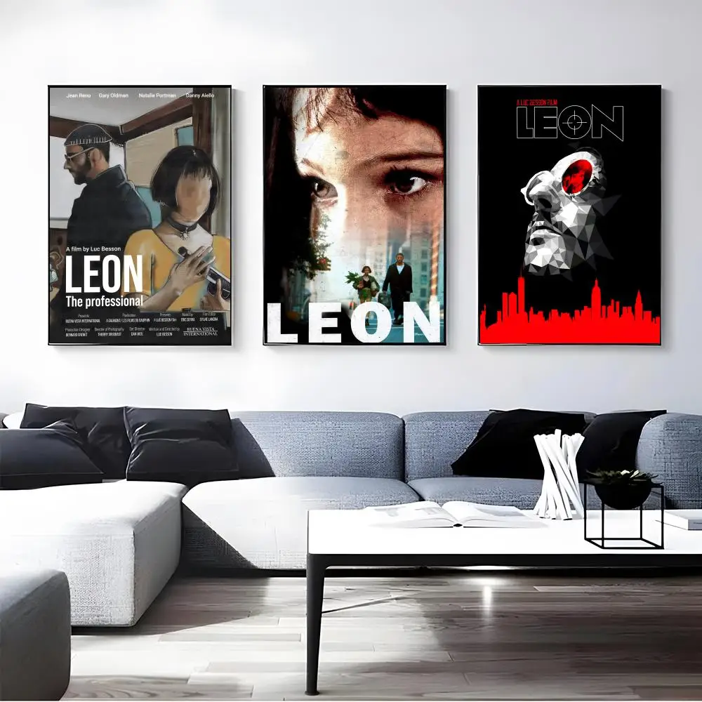 Movie Léon: The Professional Poster Self-adhesive Art Waterproof Paper Sticker Coffee House Bar Room Wall Decor