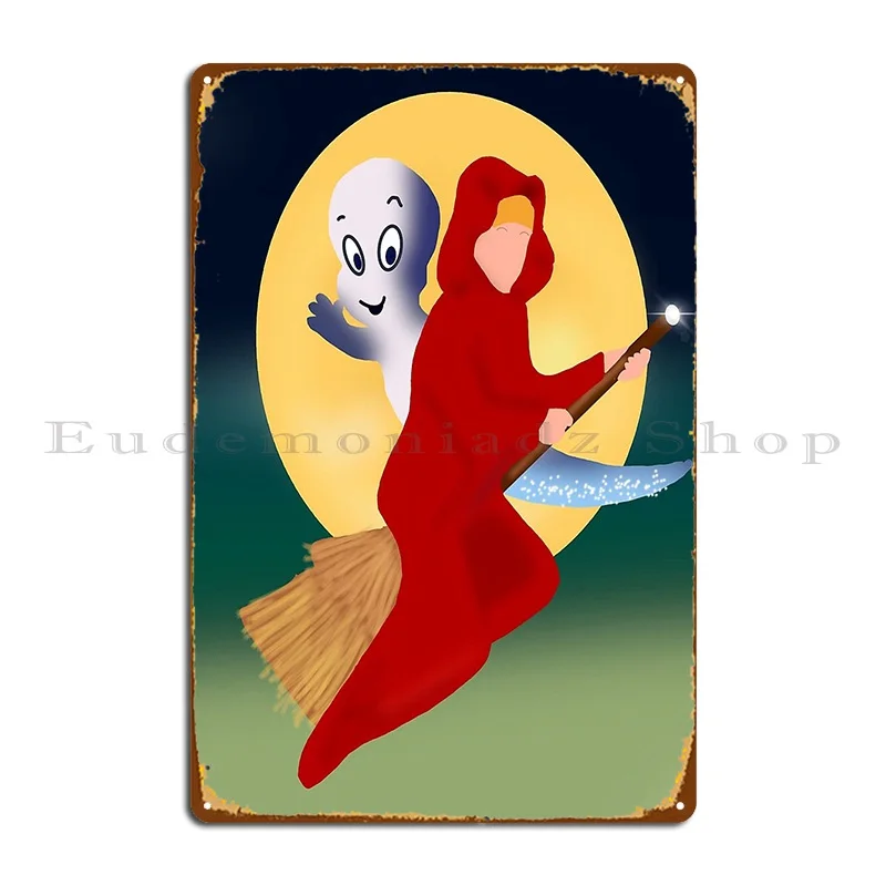 Casper Meets Wendy With Background Metal Plaque Cinema Wall Mural Club Bar Club Customized Tin Sign Poster