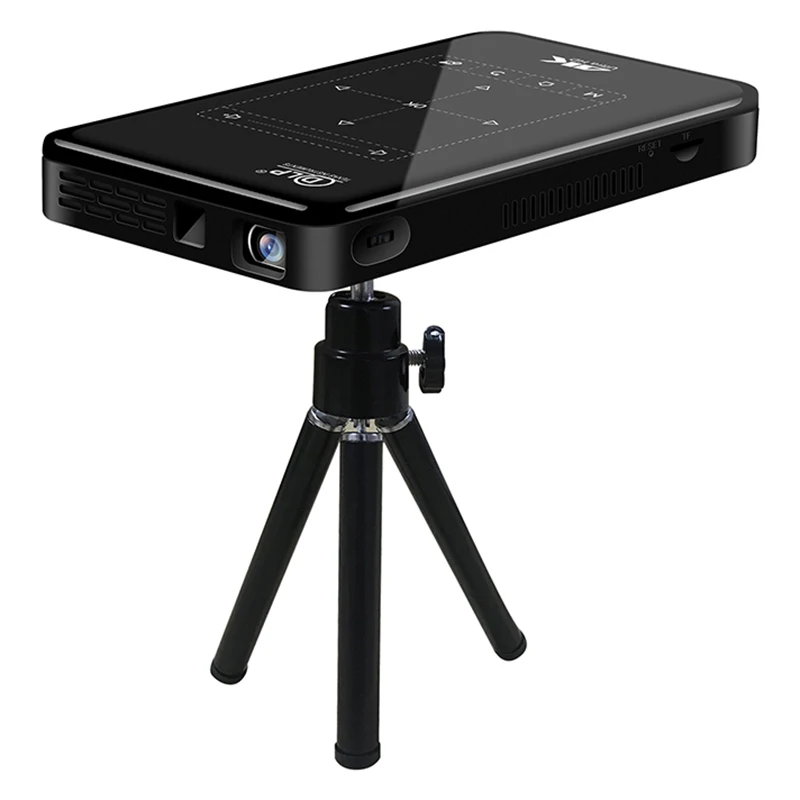 Miniproyector portátil con android 9, 1G, 8G, entrada de HD-MI, 3D, 4K, P09-II de proyector de películas con espejo DLP