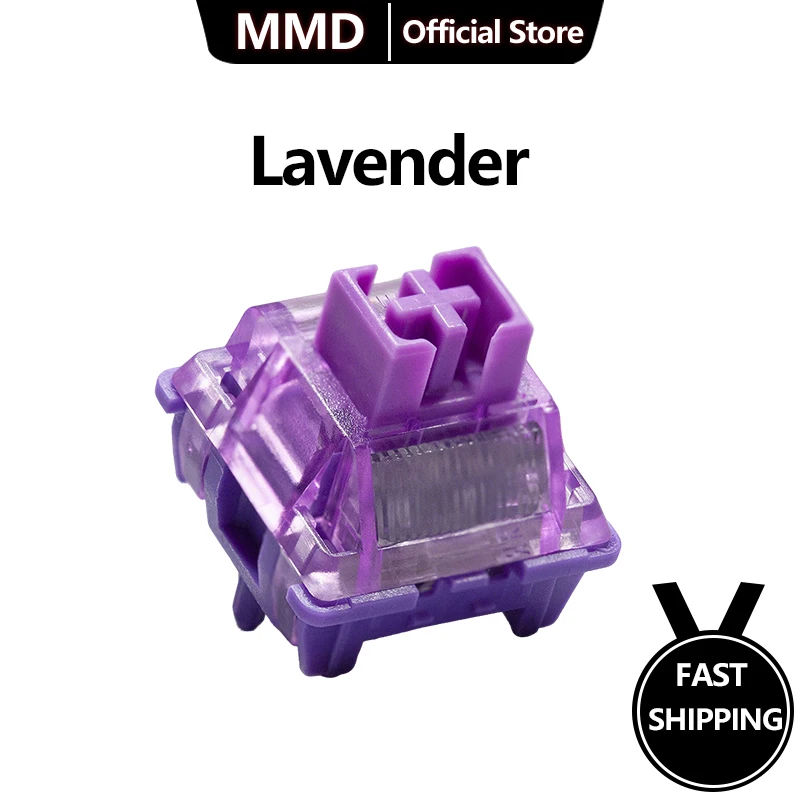 

Тактильный переключатель MMD Lavender Switch Pro RGB SMD 40 г 5-контактный MX для игровой механической клавиатуры POM Factory Lubed Long Spring Gift