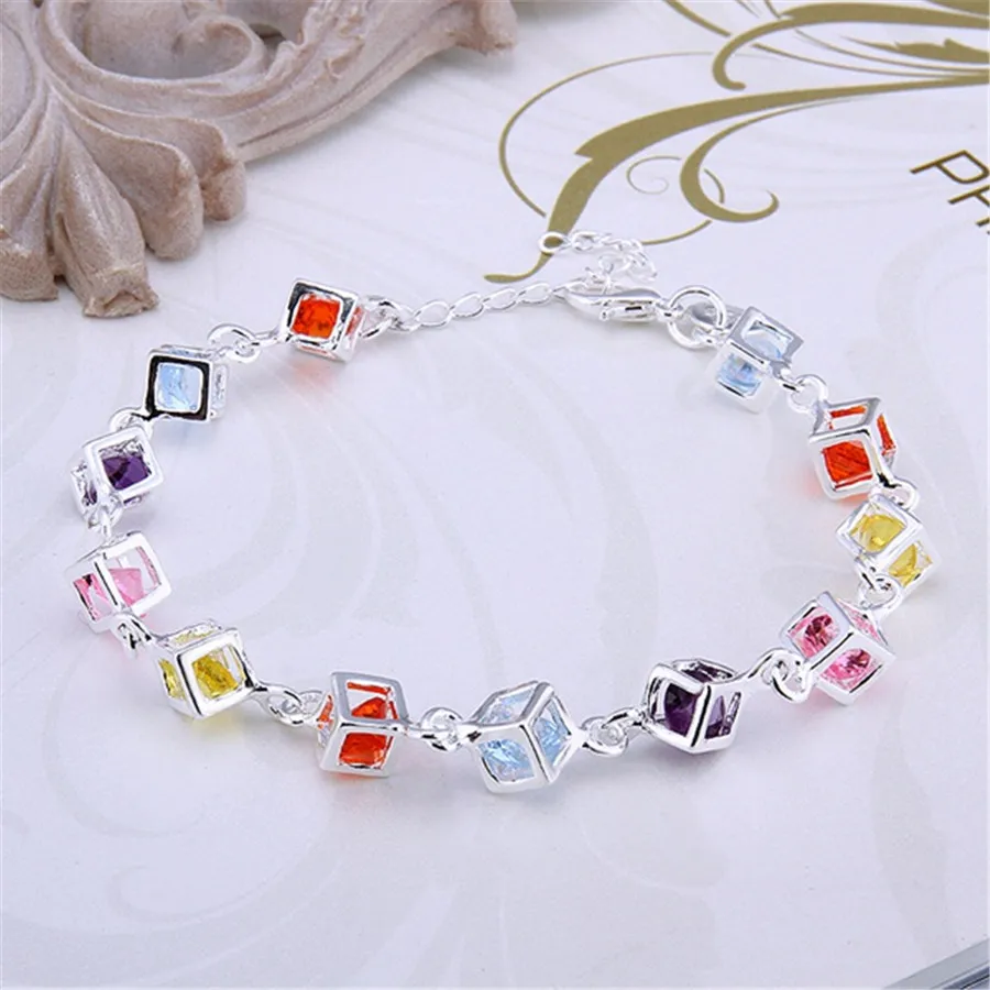 Beautiful  925 Sterling Silver Crystal Bracelets New Listings High Quality Fashion Jewelry Christmas Gifts Wedding Jewelry