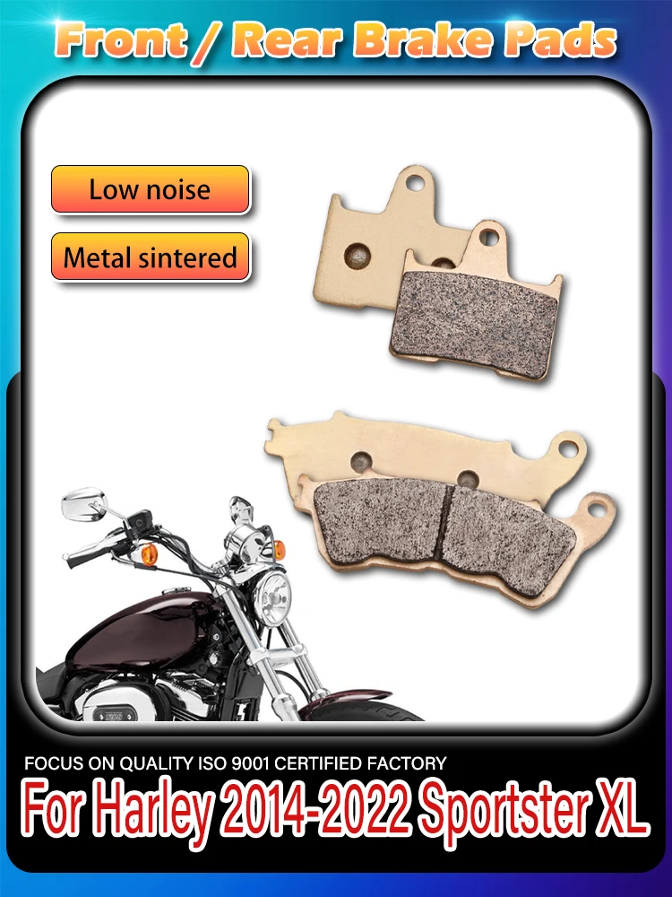 Metal Sintered Front Rear Disc Brake Pads For HARLEY DAVIDSON Sportster XL883 XL1200 Forty-Eight Seventy-Two Motorcycle Parts