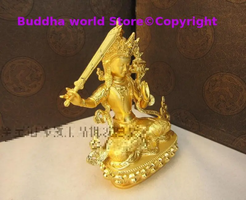 Buddhist supplies GOOD HOME OFFICE CAR SHOP worship buddha statue Exorcise evil spirit Bring good luck gold buddha copper statue