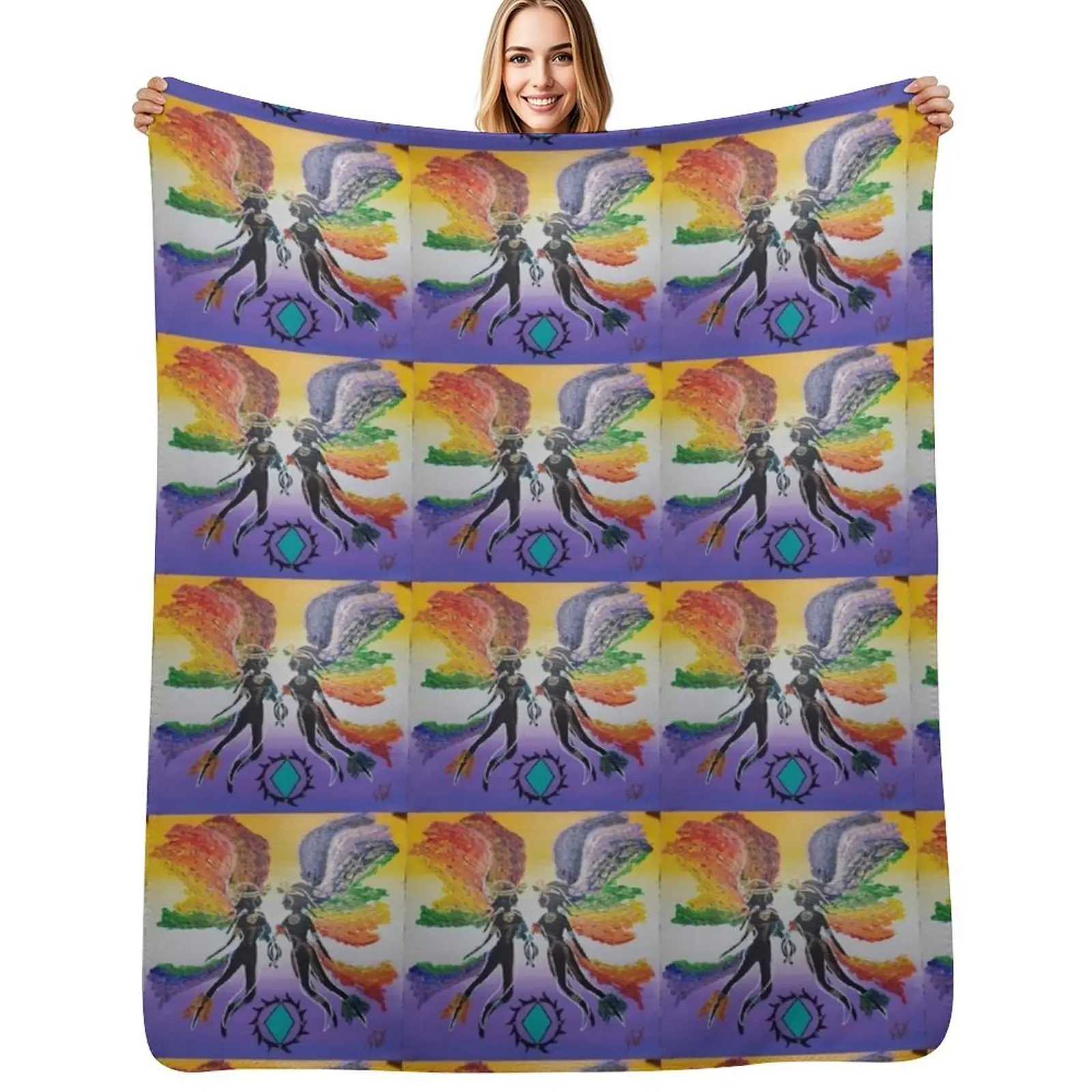 

Two Spirits Throw Blanket halloween Thermal Sleeping Bag Baby Blankets