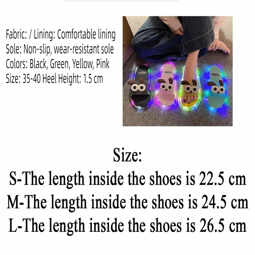Casual PVC LED Light Up Slippers Non Slip Cartoon Puppy Light Up Sandals Open Toe Bathroom Shoes Bathroom view 6