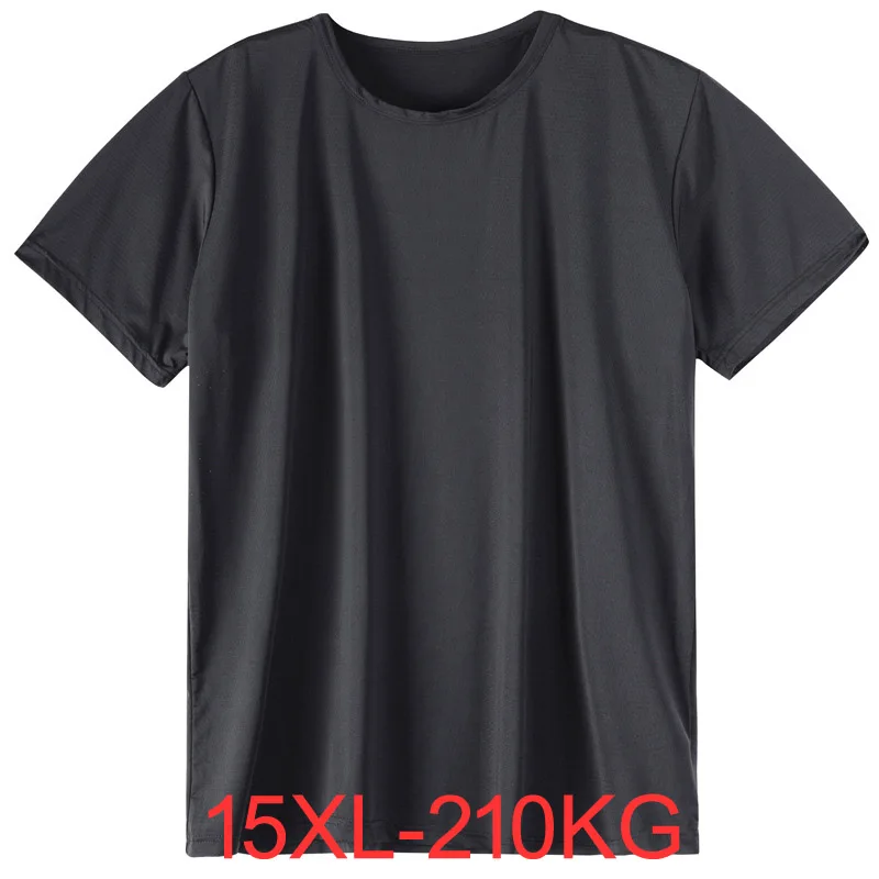 

Summer plus size T Shirt 15XL 14XL men's ice casual Solid short-sleeved loose Short sleeve body shirt top 10XL Quick dry 210KG