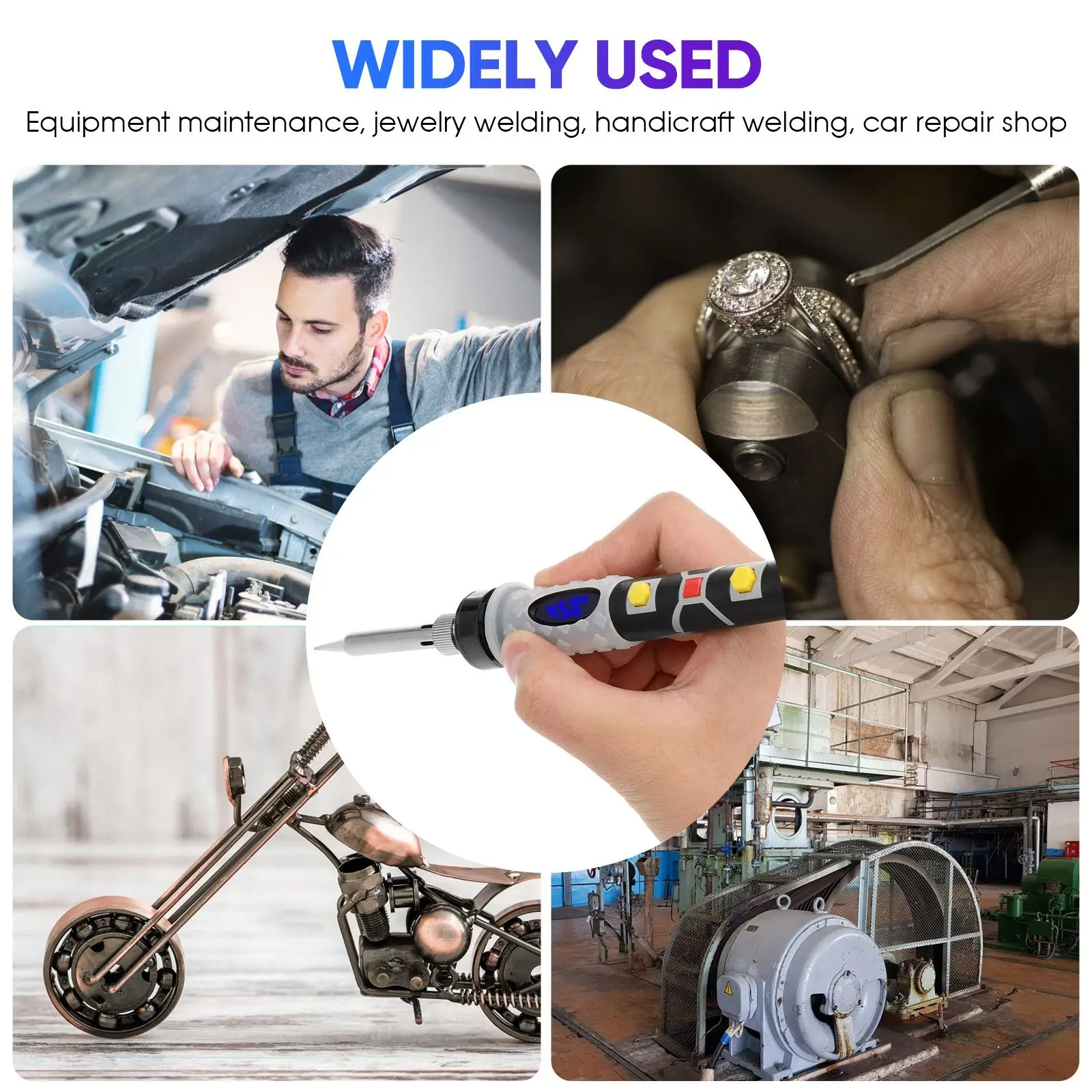 10Pcs 80W Adjustable Temperature Digital Soldering Iron Kit High Power Welding Tools Random Color AU Plug DIY Repair