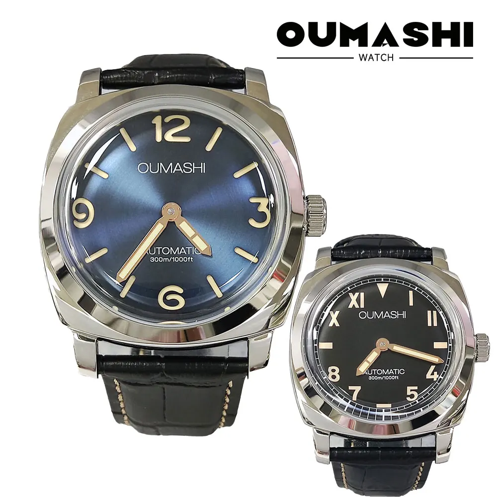 นาฬิกาข้อมือระบบไขลานด้วยมือ ขนาด 46 มม. ใช้กลไก Seagull ST3600 กระจกมิเนอรัลความแข็งแรงสูง ตัวเรือนสแตนเลสสตีล กันน้ำ