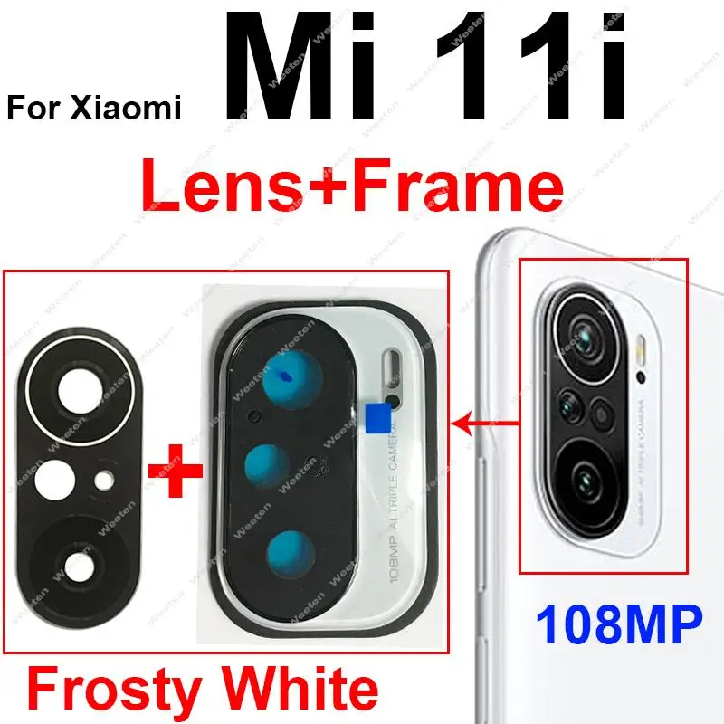 Rear Camera Glass Lens Cover For Xiaomi Mi 11i Mi 11X Mi 11X Pro Back Main Camera Glass Lens Frame Holder Replacement Parts