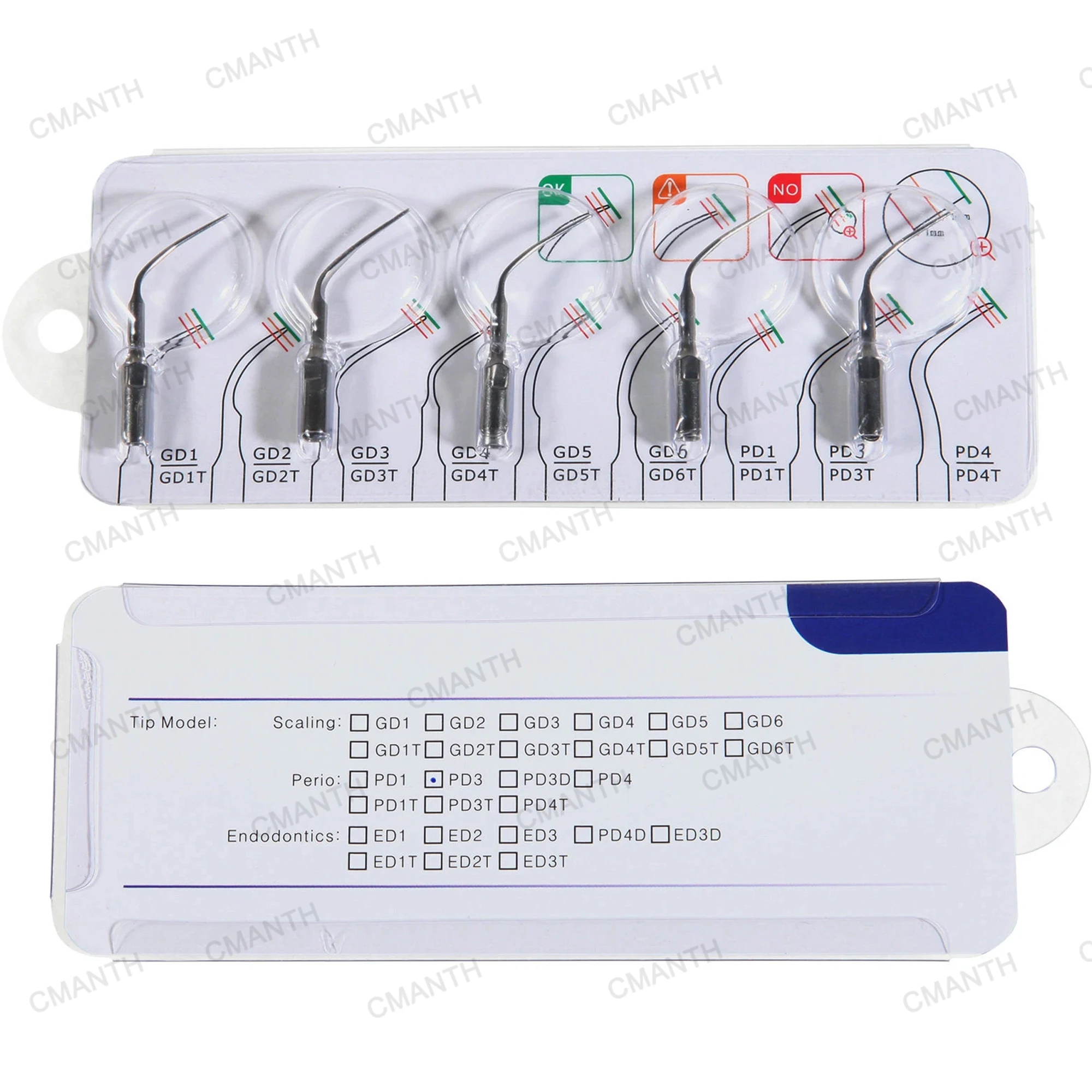 

Dental Ultrasonic Scaler Tips GD1 Scaling Tips Kit fit for DTE NSK Satelec Acteon Ultrasonic Scaler Handpiece Dentistry Tools