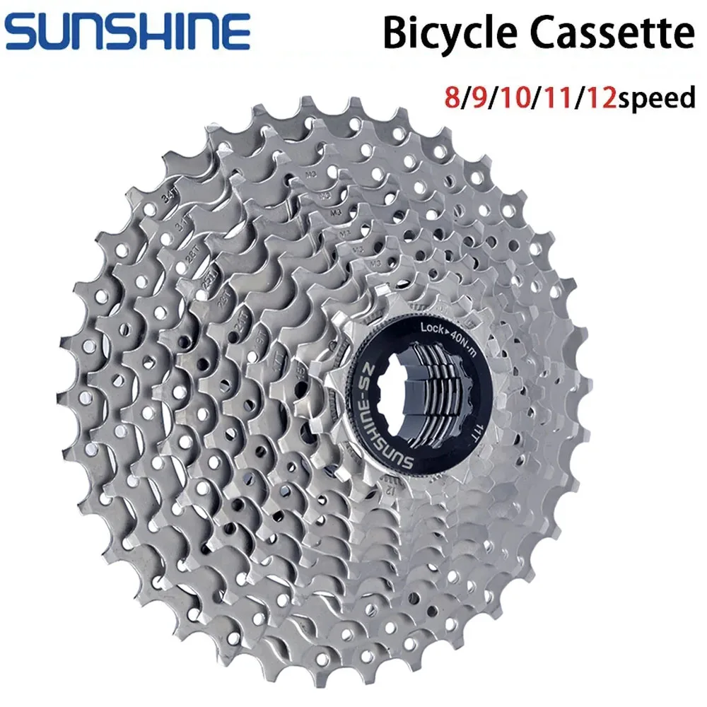 SUNSHINE K7 Cassette 8V 9V 10V 11V 12V MTB ROAD Freewheel 30/32/34T Bicycle Sprocket For Shimano deore SRAM 9 speed cassette