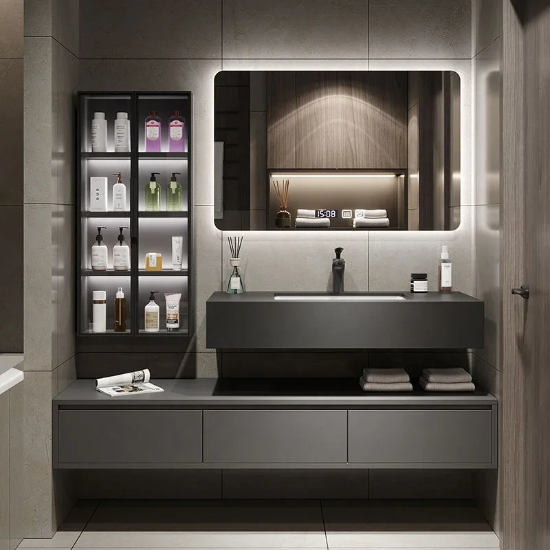 

Smart Pvc Backlit Mirror Bathroom Vanity Cabinet Unit Dual 72 Double Sink