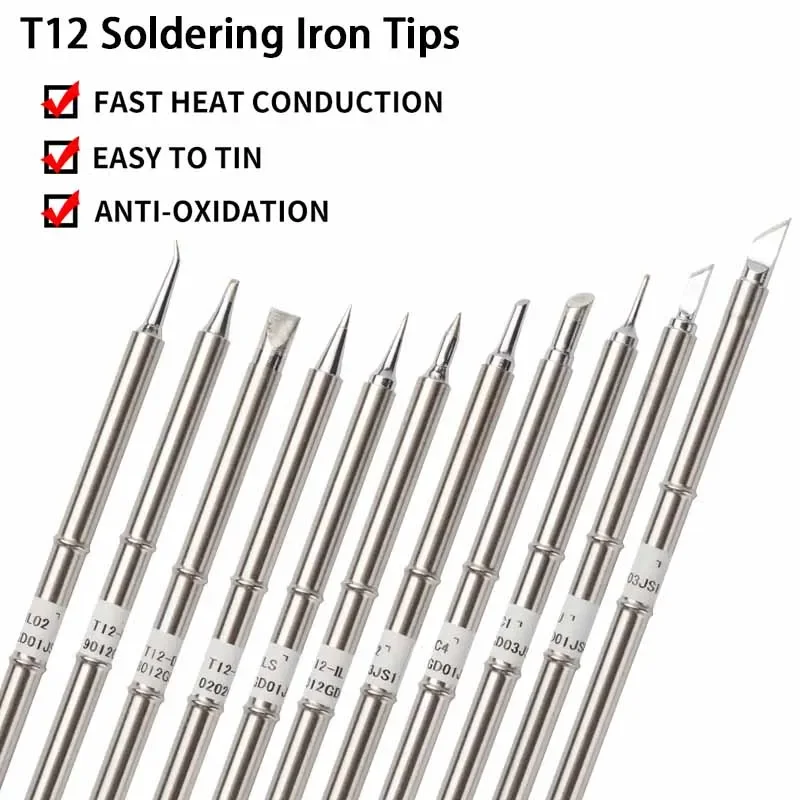 T12 لحام لحام الحديد نصائح BCF1/B2/BC2/BC3/B/BCF2/BCF3/BL/C1/C4/D4/BC1/D24/D52 نوع الحديد تلميح ل هاكو FX951 STM32 OLED