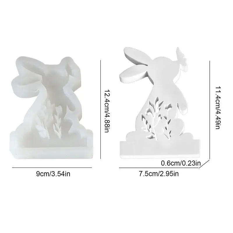 Easter Rabbit Candle Holder Silicone Mold Rabbit Kiss Butterfly Candlestick Mould DIY Aromatherapy Gypsum Decoration Mould