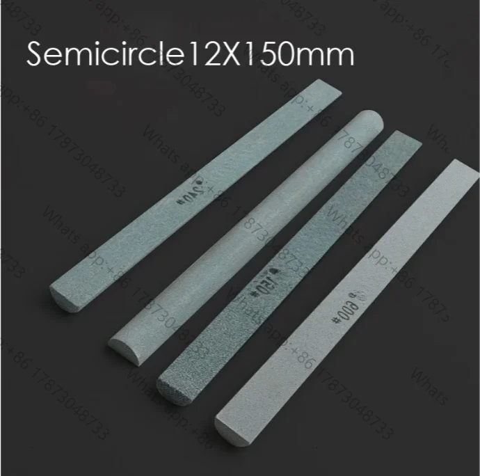 5pcs Semicircle 12*150mm Sharpener Whetstone Fine Grinding Polishing Strip for Mold Sharpening Knife Stone Grits150~2000