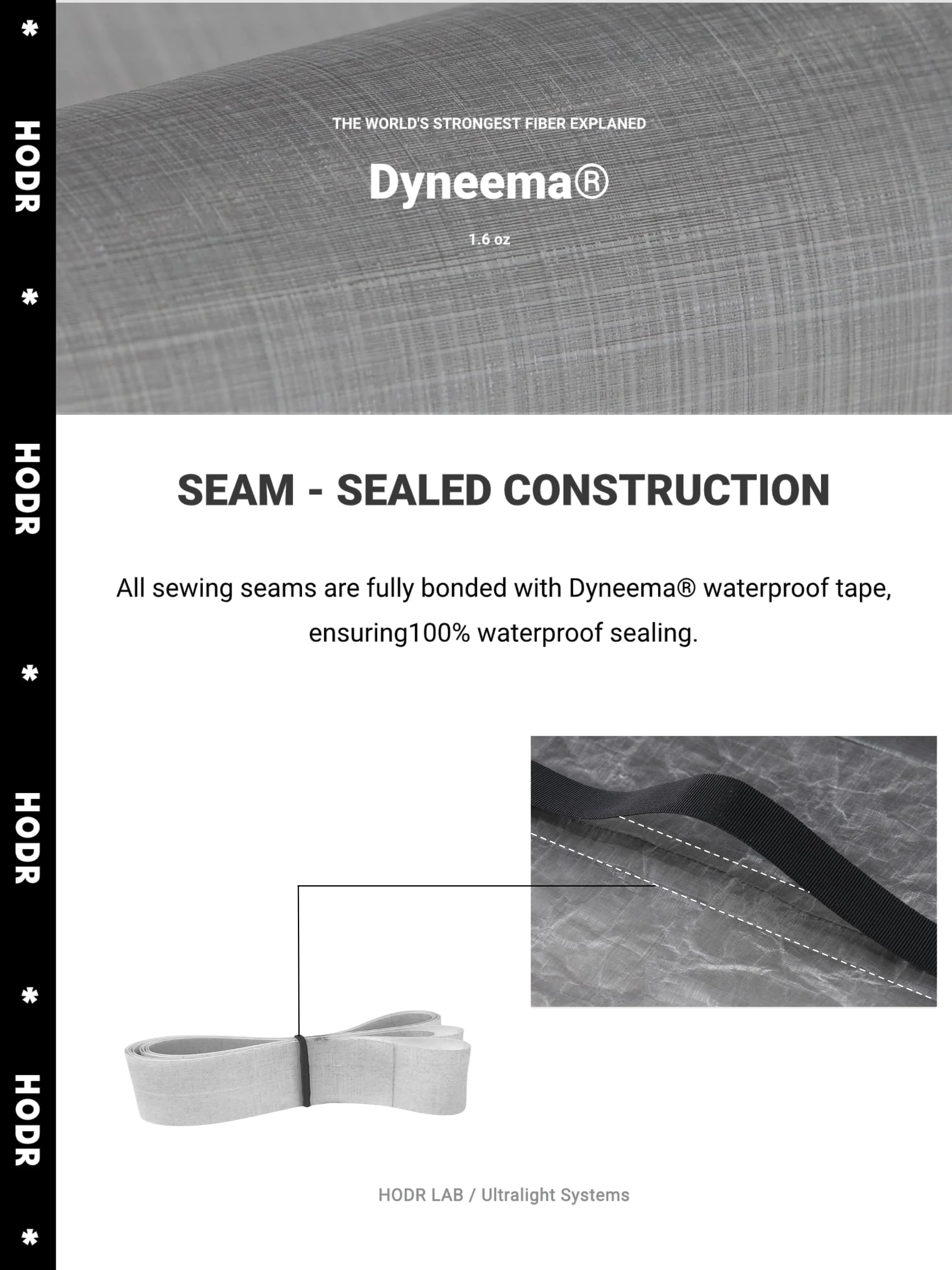 [HODRGEAR] Dyneema Kompressionssack für Schlafsack-Aufbewahrung, DCF Wasserdichter Roll-Top-Sack, Ultraleichte Camping-Ausrüstungsaufbewahrung – Detail 4
