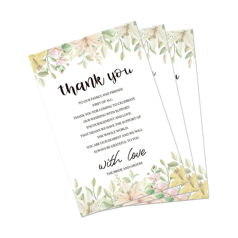 

50pcs Wedding Thank You Cards,Wedding Reception Ceremony Decorations,Party Decorations,Celebration or Event Decoration Cards