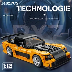 1482PCS RX7 Sports Car Building Blocks 1:12 Scale City Racing Speed Vehicle Car Model Bricks DIY Toys For Kids Holiday Gifts