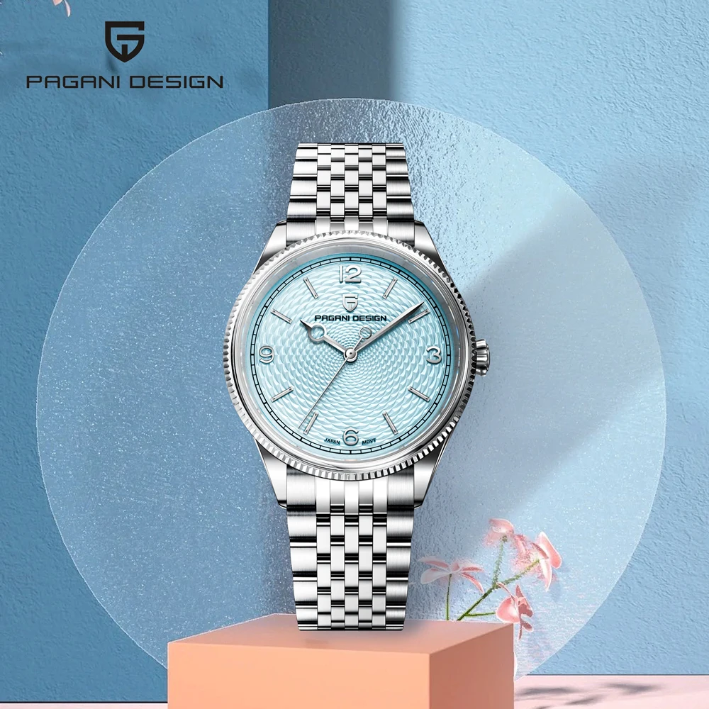 PAGANI DESIGN 2026 New Wave Pattern Dial Men's Watch Luxury Quartz Watch For Men Stainless Steel 100m Waterproof Sapphire Watch