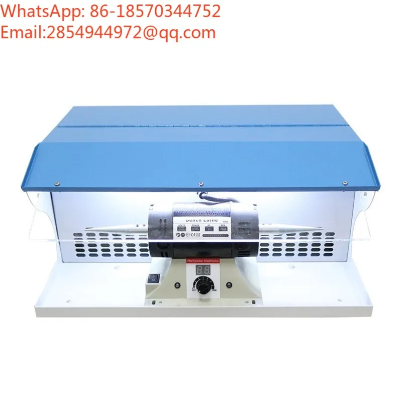 Desktop Double-head Jewelry Polishing Machine, Digital Display Speed Adjustment, Dust Suction, Sanding, and Cloth Wheel Machine