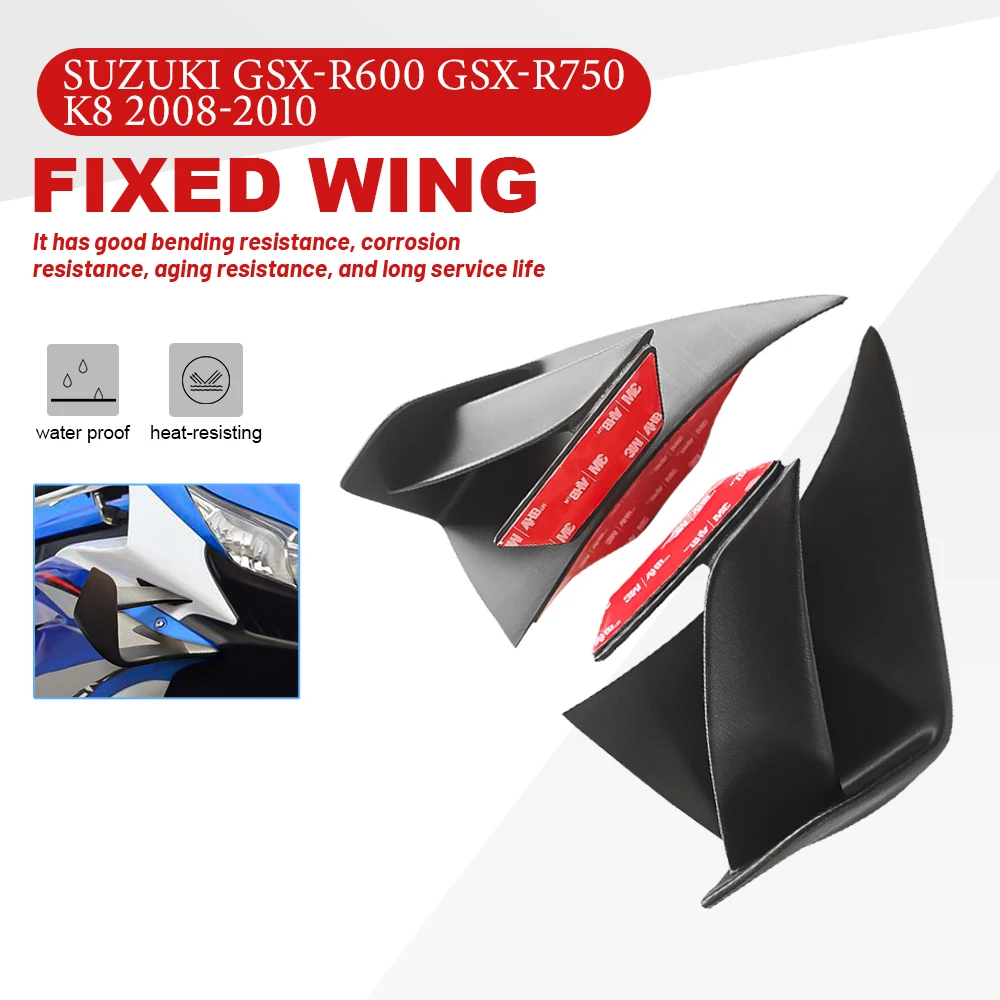 

For SUZUKI GSXR600 GSX-R600 GSX-R750 2008-2010 Motorcycle Front Wing parts Aerodynamic Fixed Winglet Fairing Cowl Fixed Wing