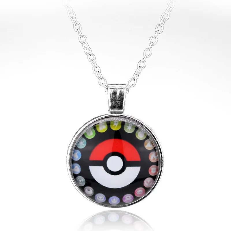 Anime Pokemon Figure Poke Ball Pendant Necklace Cartoon Pokémon Periphery Pikachu Jewelry for Women Men Gifts