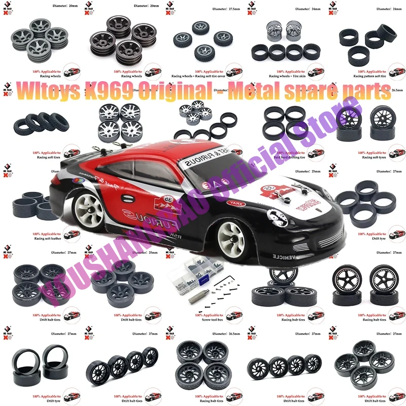 1/28 RC Racing Car Tire Rally on Road Tyre Plastic Wheel for Wltoys 284131 K969 K979 K989 P929 RC Car Upgrades Parts