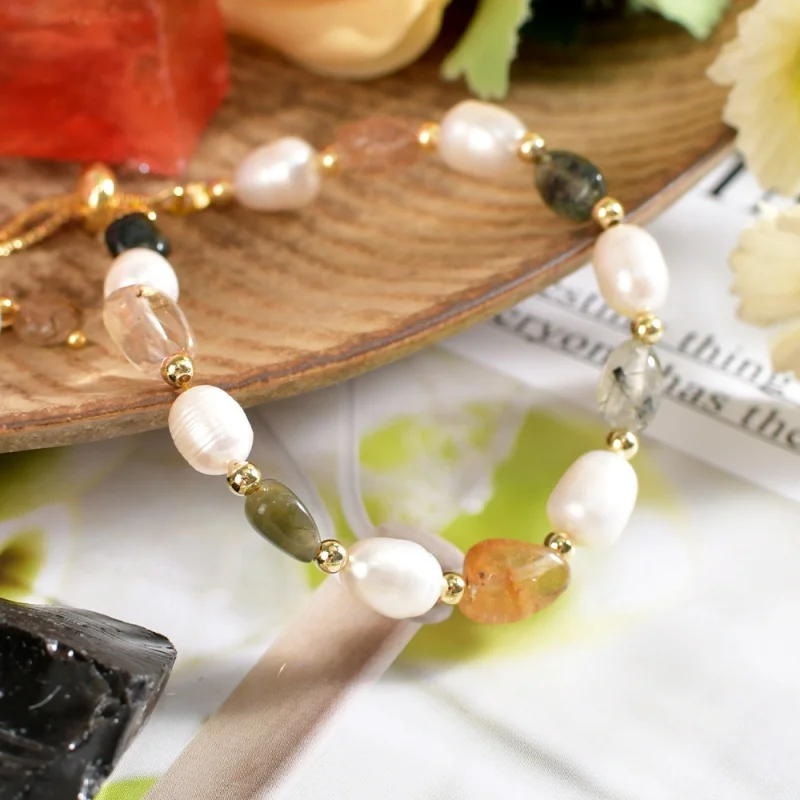 

Summer Amethyst Baroque Water Pearl Crystal Bracelet Female Niche High Sense Handmade Bracelet Temperament Bracelet