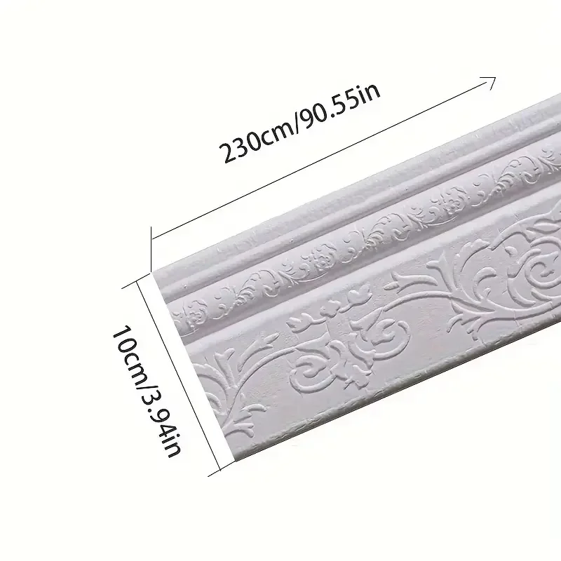 1pc 2.3mx10cm Self-adhesive 3d Three-dimensional Skirting Wall Sticker TV Background Wall Frame Edge Sealing Strip Foam Waist