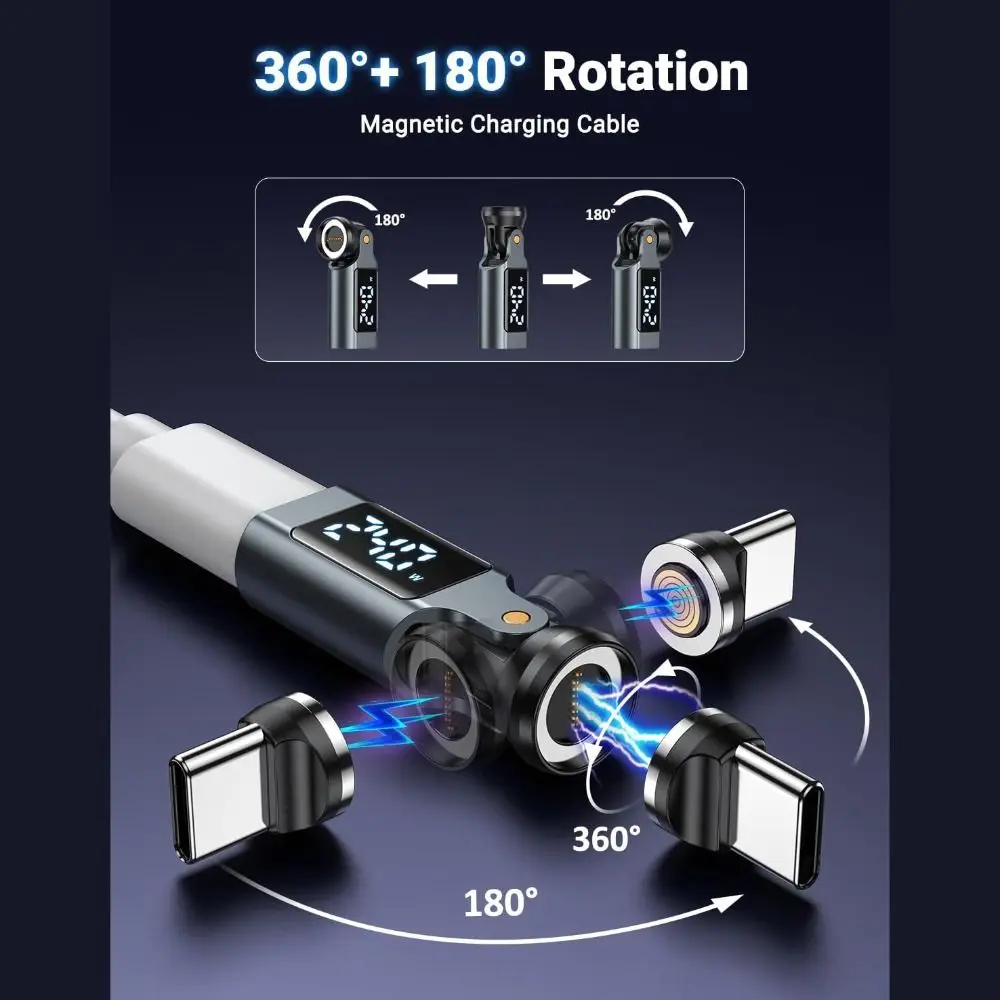 

Professional 240W USB C Adapter Digital Display 540 Degree Angle Power Supply Fast Charging Type-C Adapter Laptop Charging