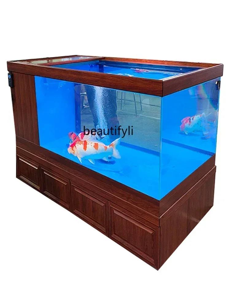 cn8617 ss new Koi Pond Large Super White Goldfish Bottom Filter Fish Tank Aquarium Living Room Office ss 8617