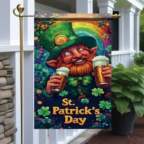St Patricks Day Garden Flag Double Sided Outdoor Yard Banner, 12x18 Inch XXQ