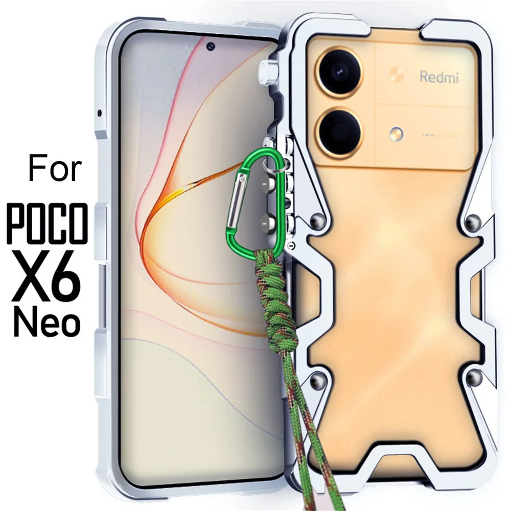 Shockproof Metal Bumper For Xiaomi POCO X6 Pro Case Luxury Aluminum Cover Funda For Xiaoim POCO M6 Pro X5 Pro X6 NEO Case Coque