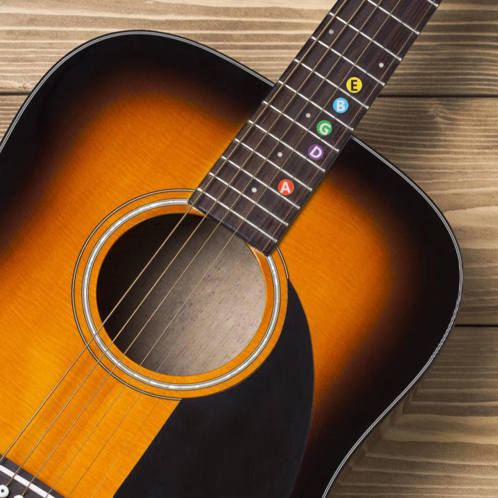 

5Pcs Guitar Fretboard Stickers Guitar Note Labels Map Decals Acoustic Electric Ukulele Beginner Practice Aid Fretboard Stickers