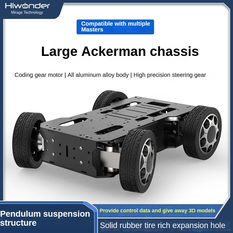 10KG beban logam Ackerman mobil Chassis roda depan roda kemudi logam Cerdas Chassis Encoder Motor Ros Robot Base Kit