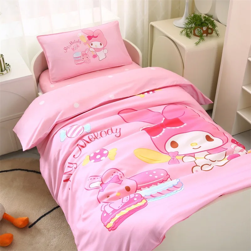 Melody Kids copripiumino My Melody Cartoon Pink copripiumini Set biancheria da letto singola doppia dimensione per la decorazione della camera da letto dei bambini