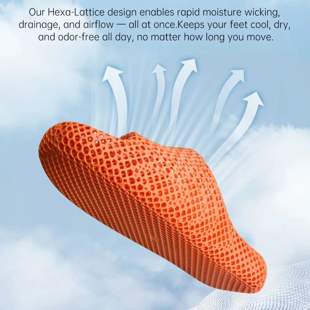 

BIQU 3D Printed Slippers 3D Printed In One Piece Arch-Perfect Support Anti-Slip Deodorant Breathable Soft Elastic Unisex