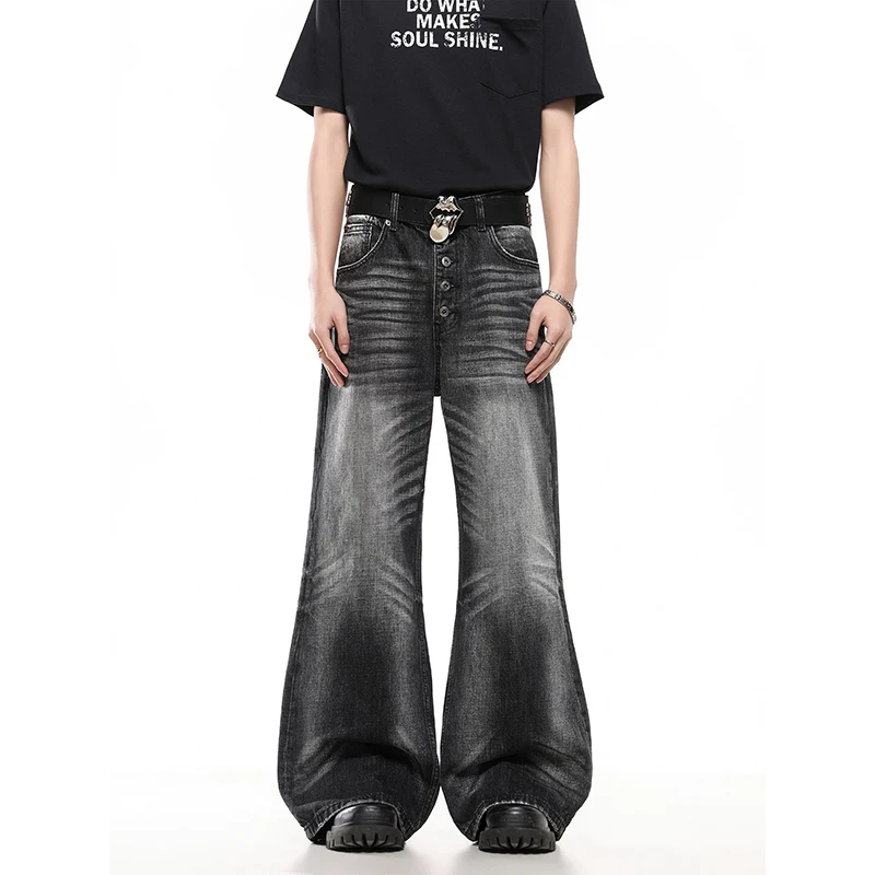 

YIBASHU Women Black Gothic Baggy Y2k Jeans American Vintage 2000s Grunge Emo Jean Pants Harajuku Oversize Denim Trousers Clothes