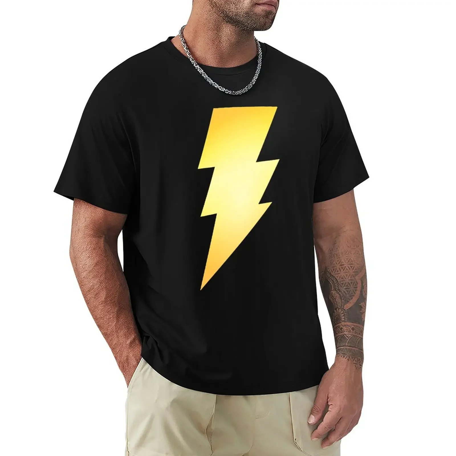 Black Adam Shazam Lightning T-Shirt blue archive sweat big and tall t shirts for men