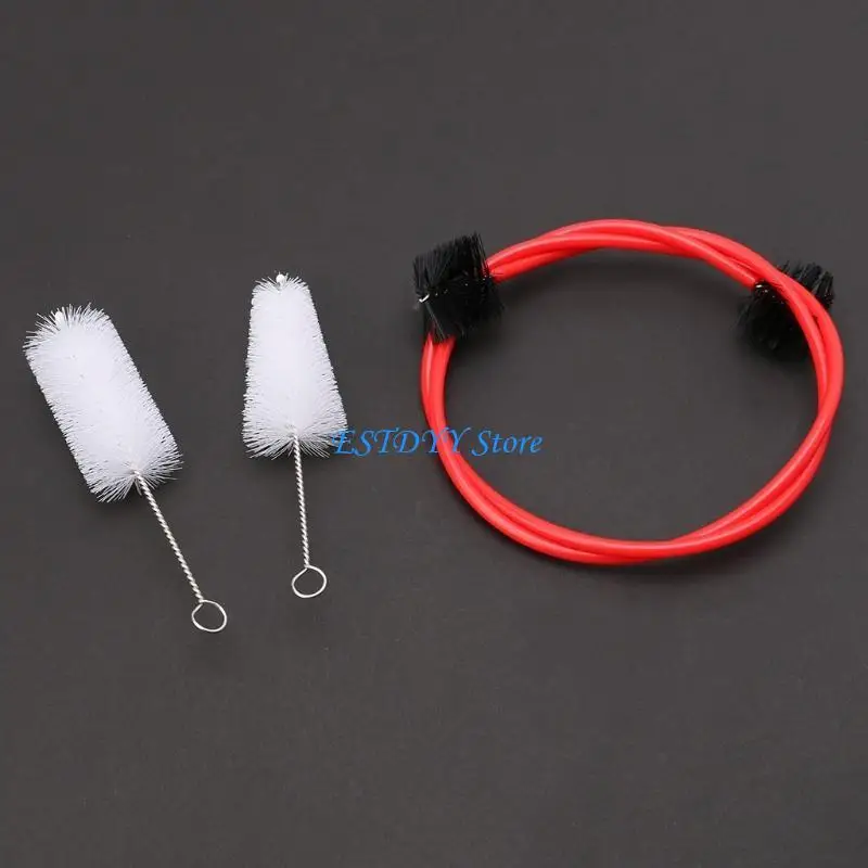 

G6DE Trumpet Cleaning Tool Snake Brush Flexible Brush with Cleaning Rod for Professional Instrument Dust Removal Set