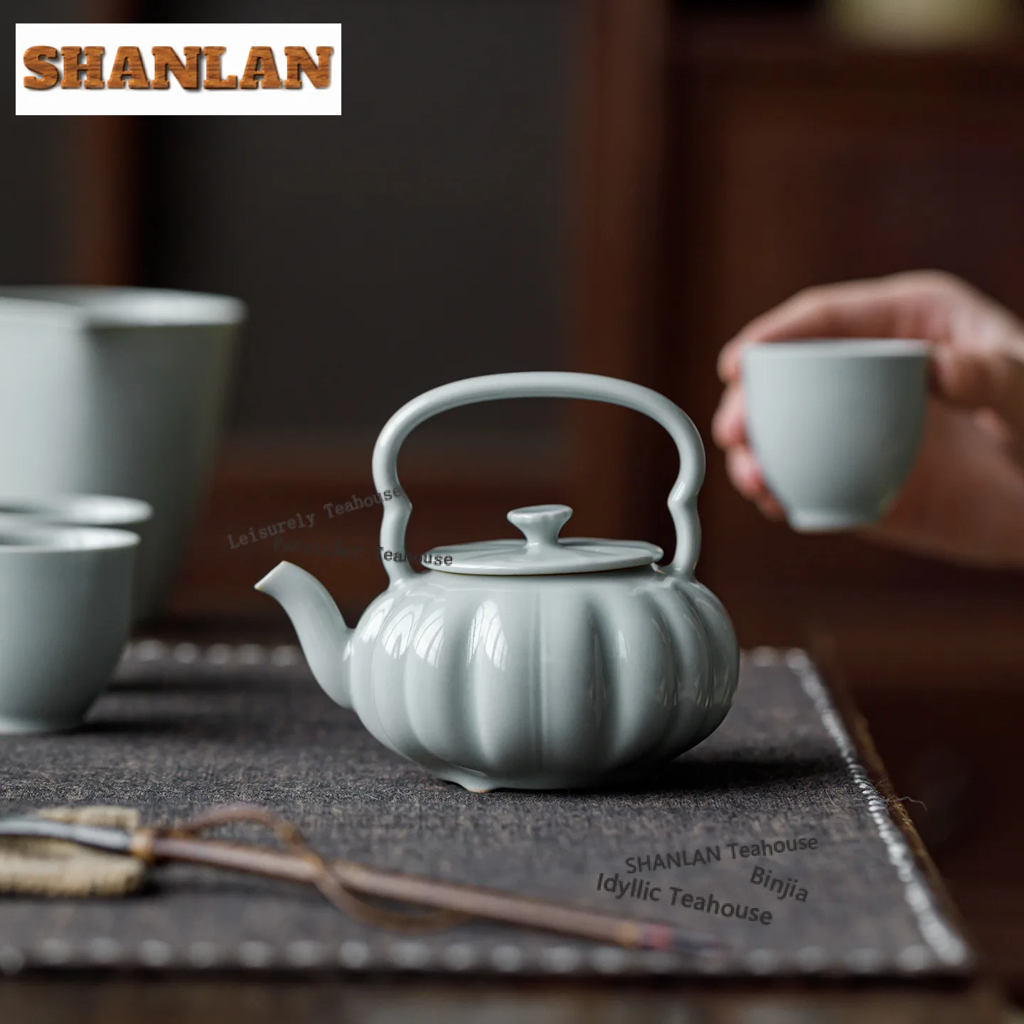 170 مللي أزور رو فرن الخزف رفع مقبض إبريق الشاي اليدوية الشاي المساعد على التحلل وعاء صانع الشاي غلاية مع ثقب الكرة خدمات الشاي الحرفية #1