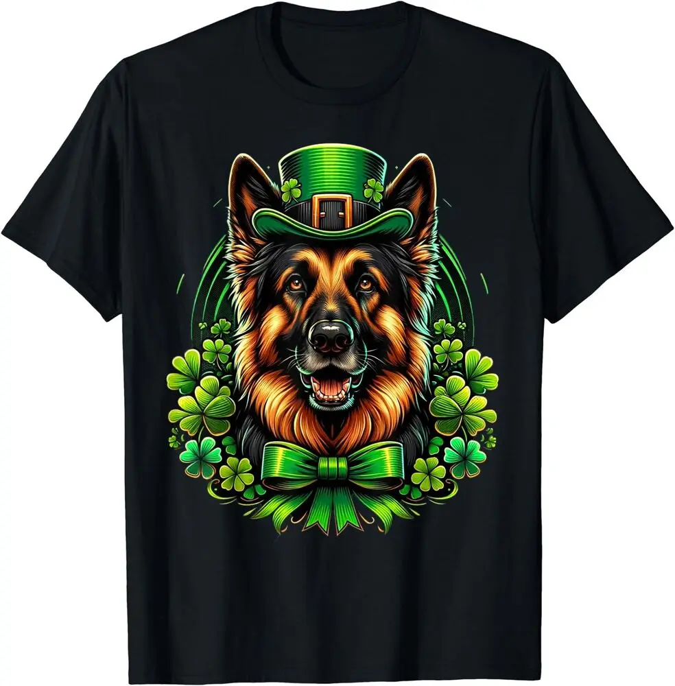 

Cool German Shepherd Saint Patrick's Day Dog Irish T-Shirtfor Men Clothing Women Tees Y2K Tops Unisex Summer Short Sleeve