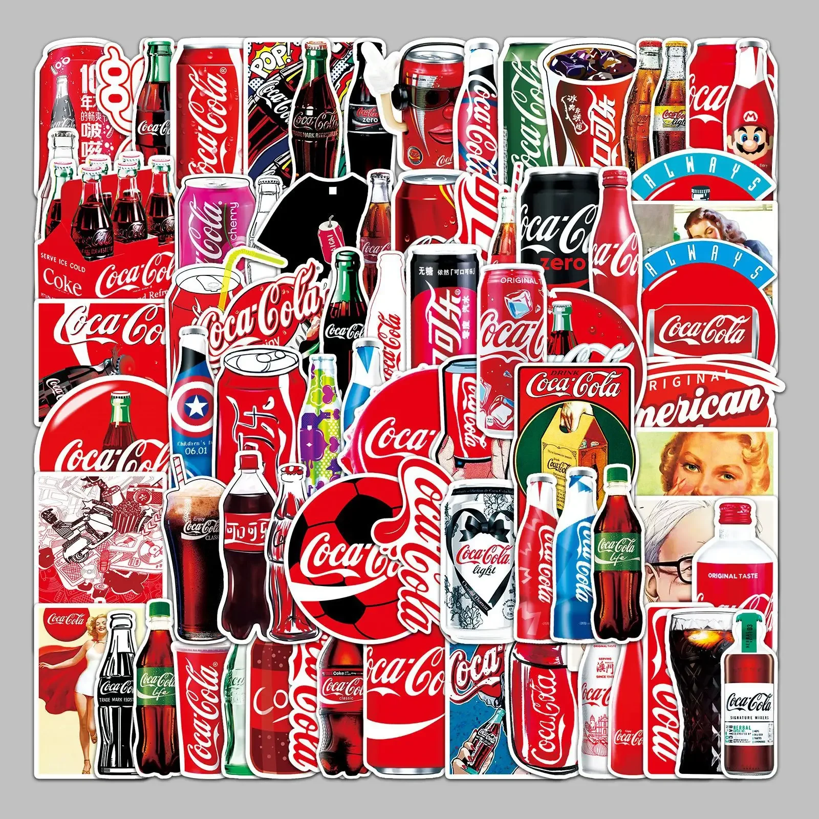 76pcs Coke Laptop Bike Car Decoration Waterproof Sticker