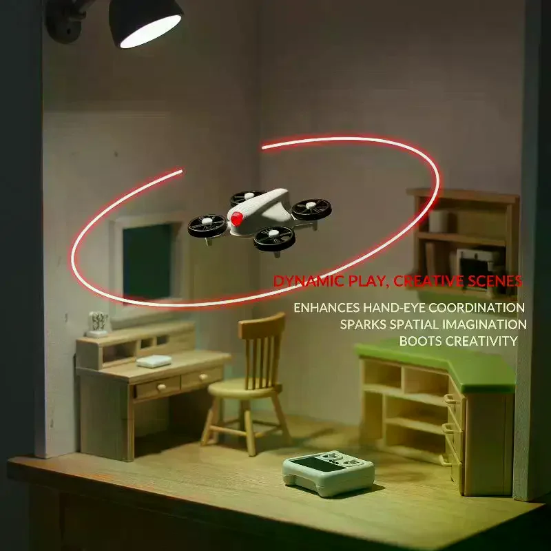 1: 12 Scale Miniature Remote Control Drone Model, Miniature Scene Props, Dollhouse With A Strong Sense Of Technology.