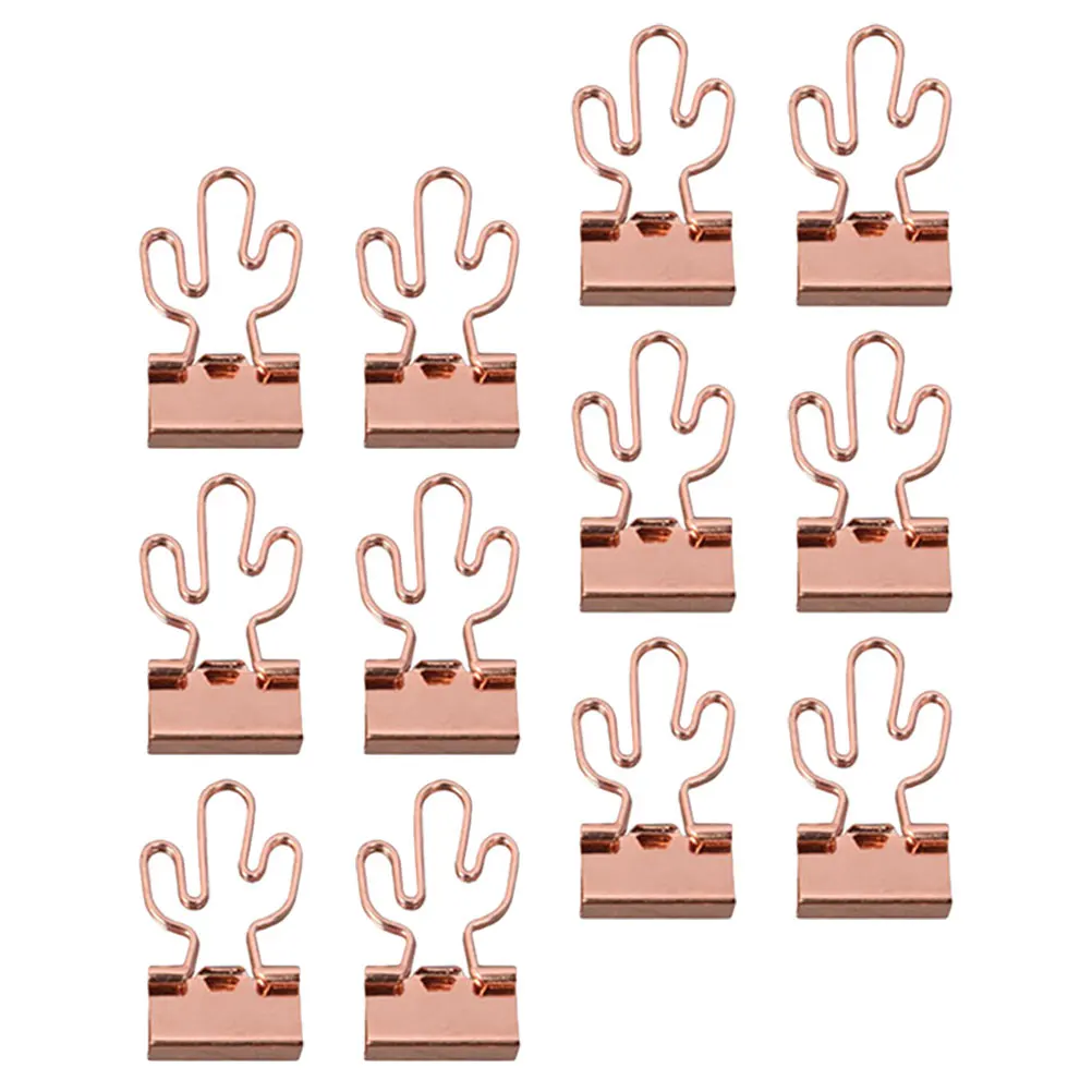 

12pcs Binder Clips Paper Clamps Office Supplies Medium Size Rose Design Document Clips Files Organizer