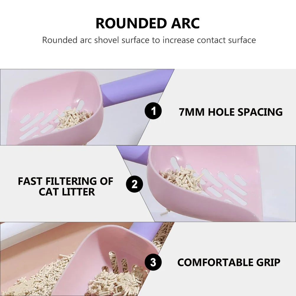 

3Pcs Cat Sand Shovel Plastic Pet Litter Scoop Lightweight Easy Grip for Cat Cleanup Pet Litter Shovel Poop Filter Supplies