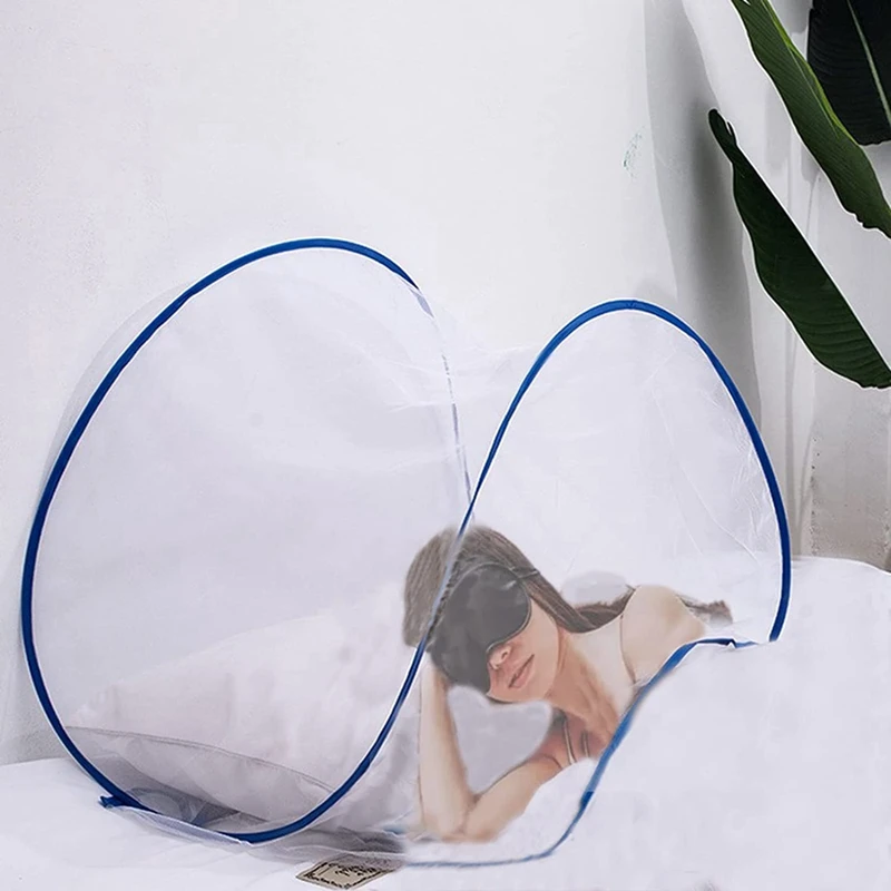 White Antimosquito Cover Mesh Cloth Antimosquito Cover Foldable -Up Travel Mosquito Net For Bed Free Installation-Medium Size